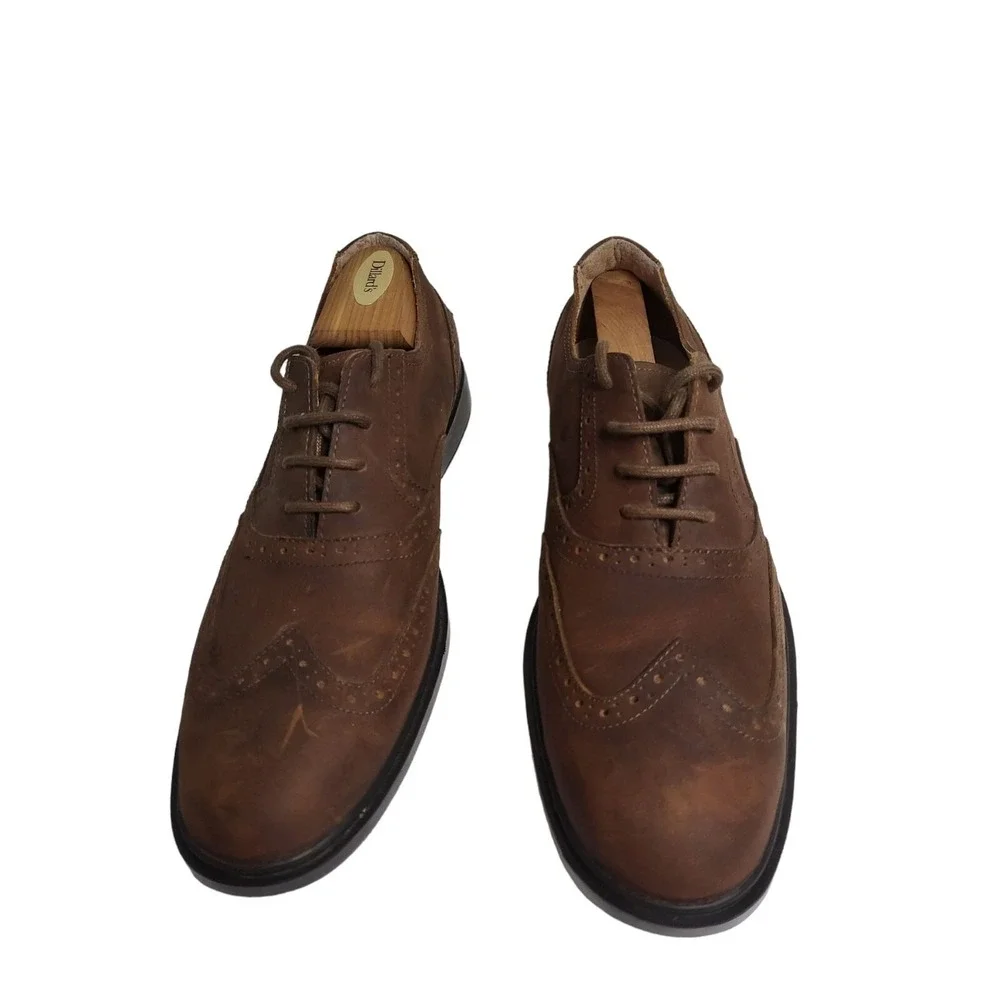 Sebago Drysides‎ Oxford Shoes Men Size 9 M Brown Leather Vibram Wingtip Brogues